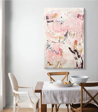 抽象的かつ装飾的 Painting - ピンクの抽象的なモダンなウォール アート ミニマリズム